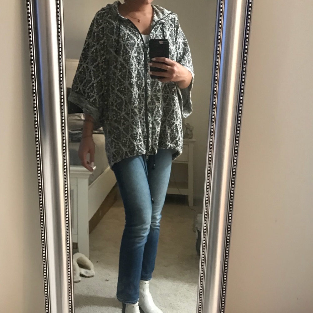 Free People oversized zip up poncho/sweater
